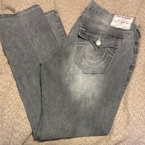 True Religion mens Classic Gray Straight Leg Jeans